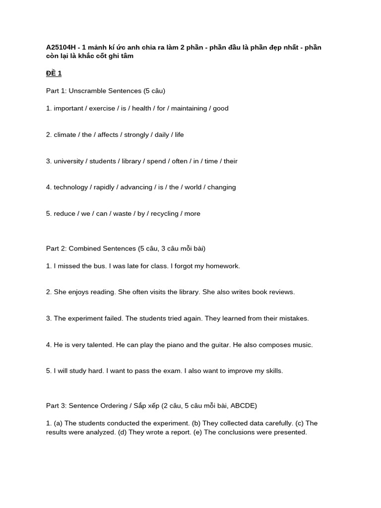 English Sentence Practice Exercises | PDF | Communication | Learning
