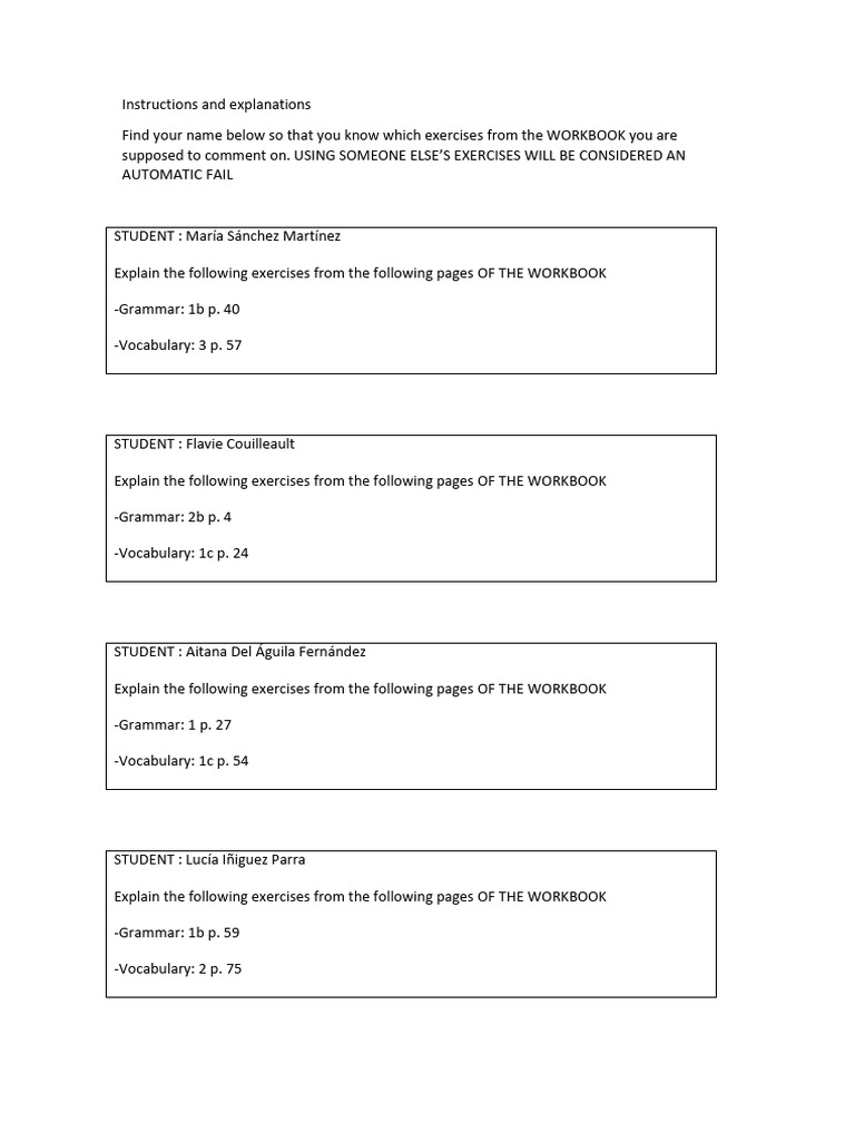 Workbook Exercise Explanations Guide | PDF