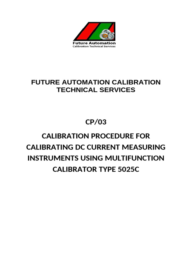 Dci Calibration Procedure 3 | PDF | Calibration | Uncertainty