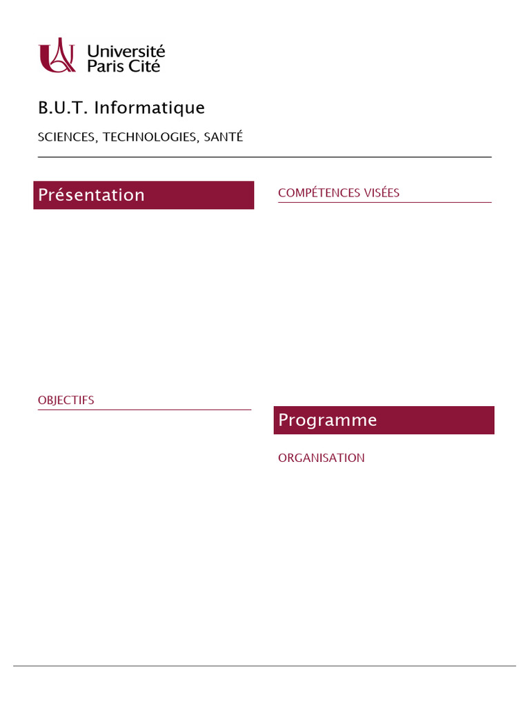 B.U.T. Informatique : Parcours et Compétences | PDF | Informatique ...
