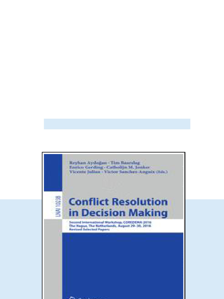 Conflict Resolution In Decision Making Second International Workshop ...