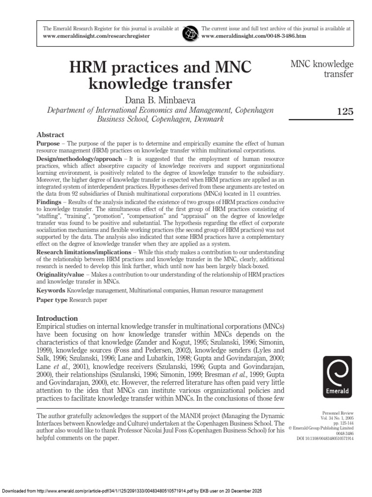 00483480510571914 | PDF | Human Resource Management | Performance Appraisal