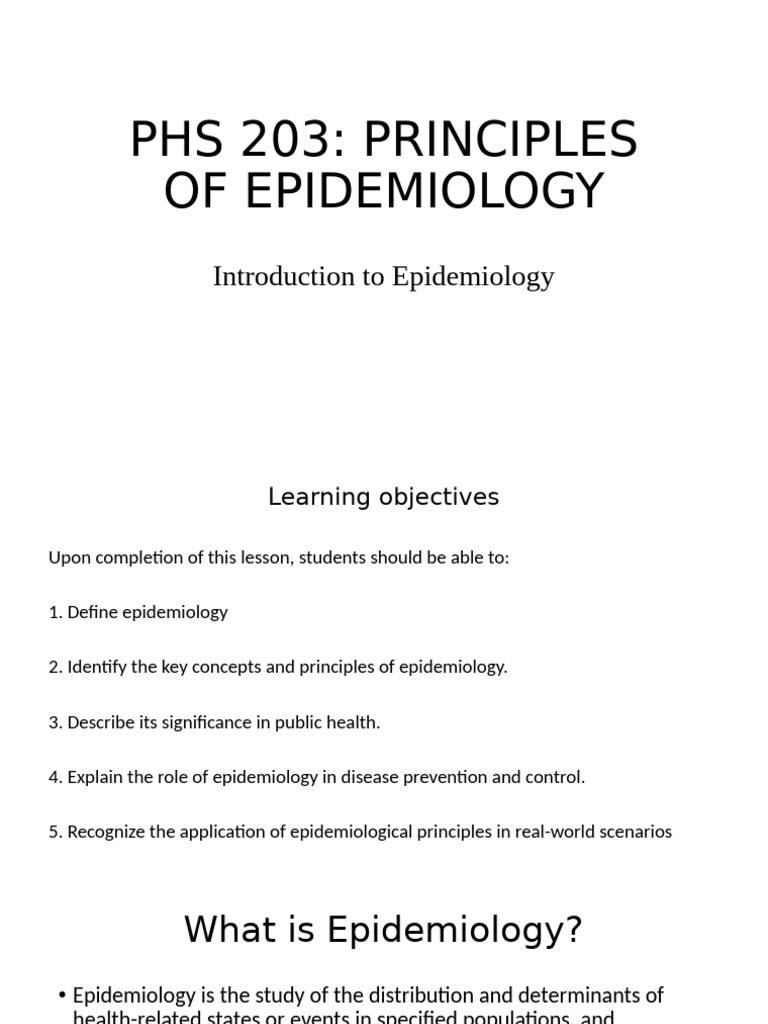 Principles of Epidemiology Overview | PDF | Epidemiology | Public Health