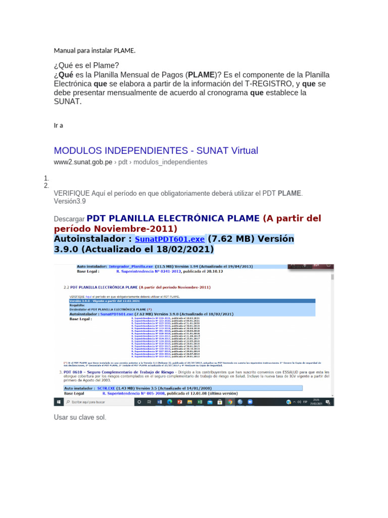 Manual para Instalar PLAME | PDF