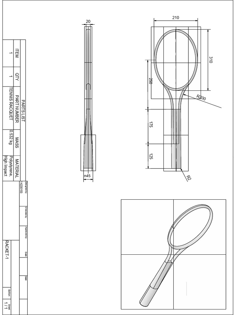 Tennis Racquet Parts List and Specs | PDF
