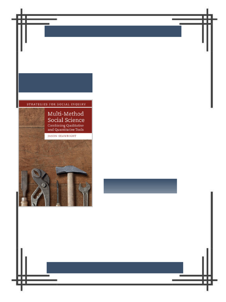 Multi Method Social Science Combining Qualitative And Quantitative ...
