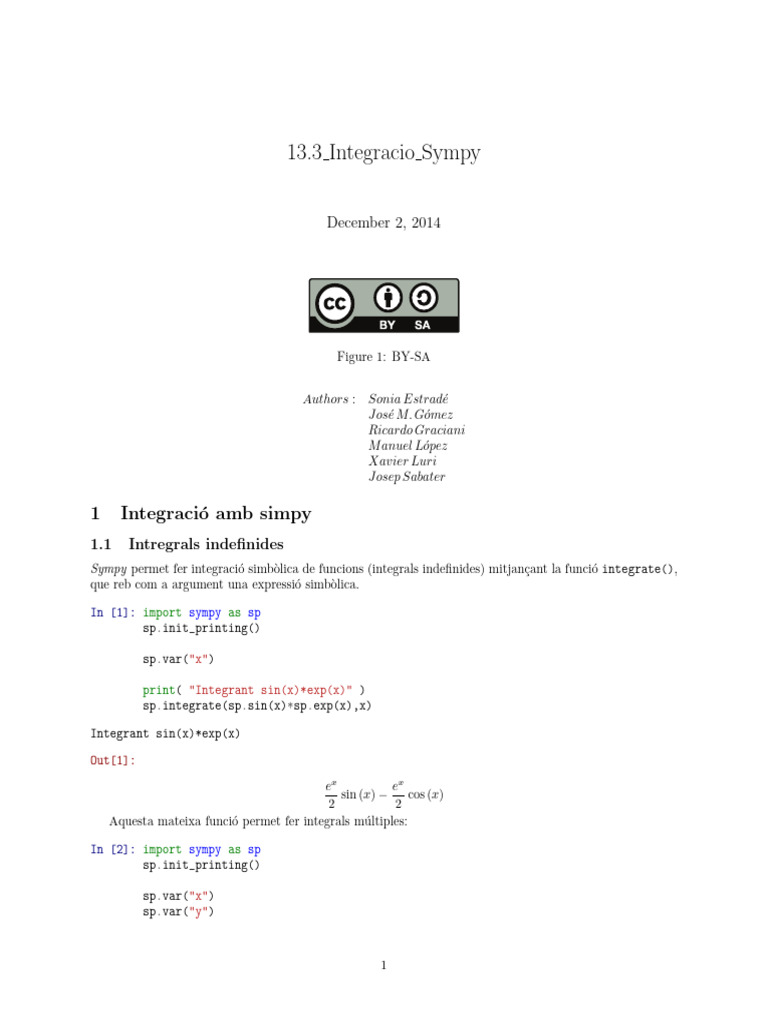 13.3 Integracio Sympy | PDF