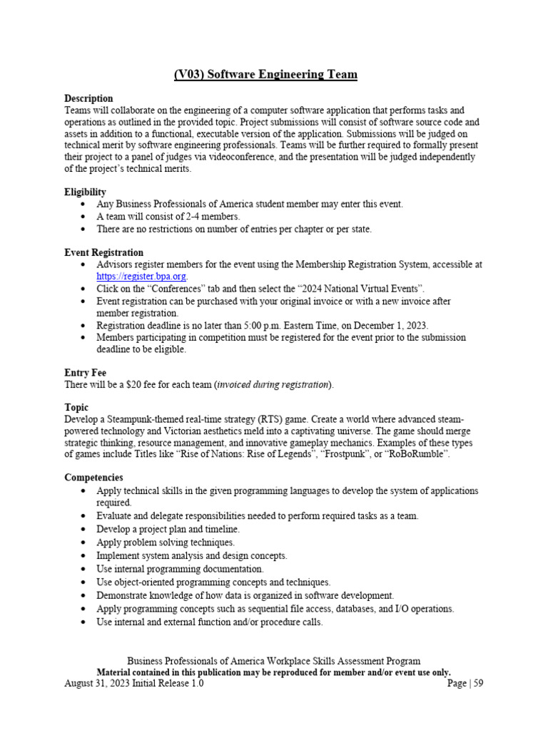BPA Software Engineering Competition Guide | PDF | Databases | Computer ...