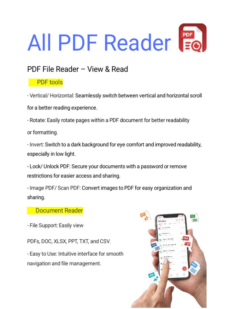 All-in-One PDF Reader App Features | PDF