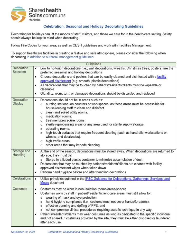 Covid 19 Holiday Decorating Guidelines | PDF | Disinfectant | Hygiene