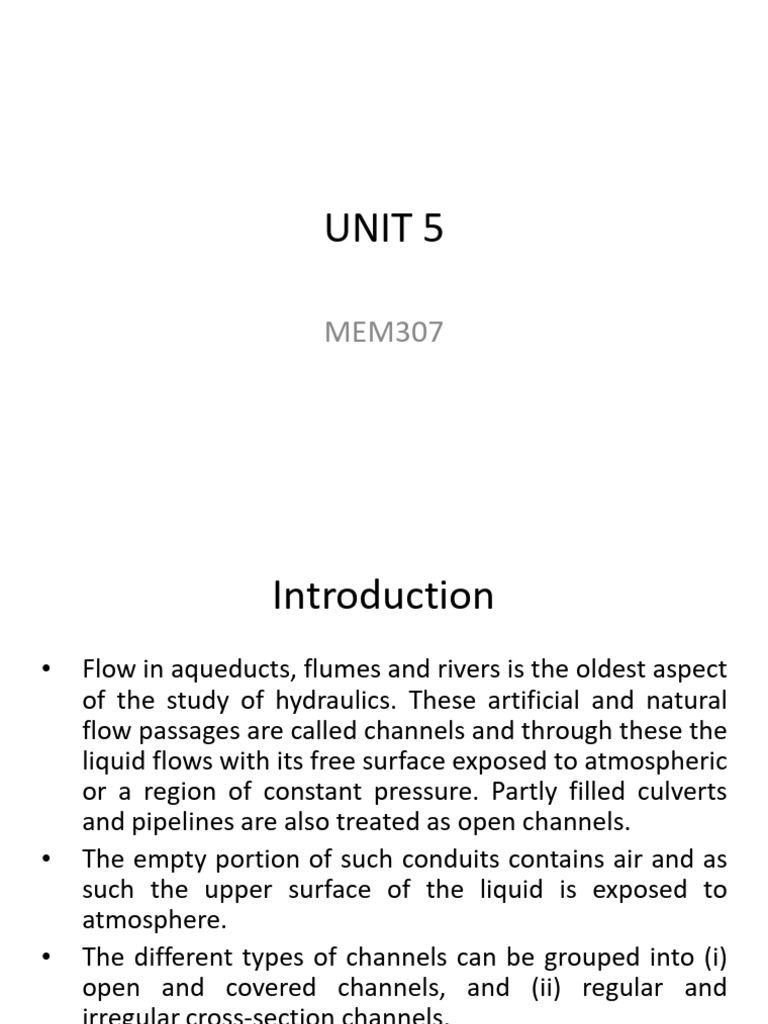 Understanding Open Channel Flow Dynamics | PDF | Fluid Dynamics ...