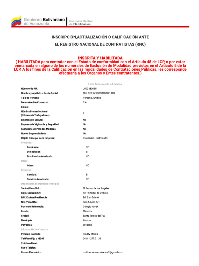 Inscripción y Calificación RNC 2023 | PDF | Dividendo | Negocios económicos