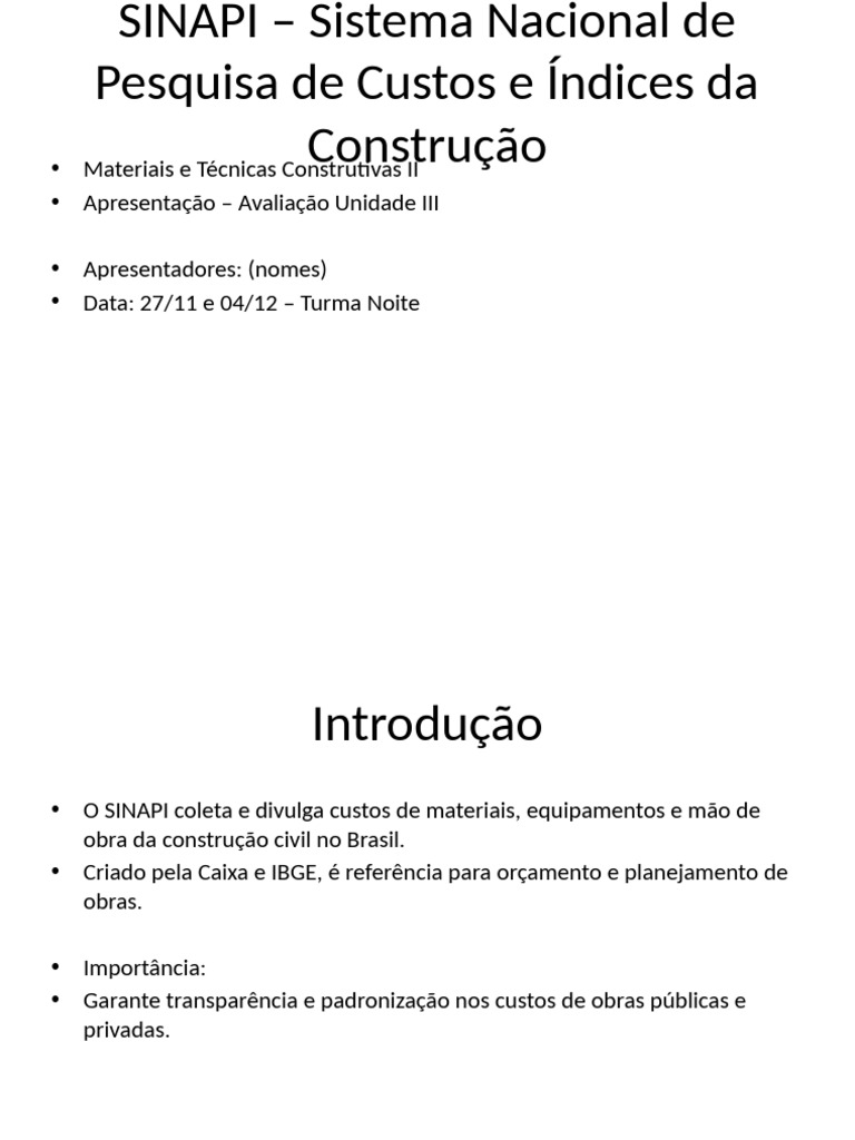 SINAPI Seminario | PDF