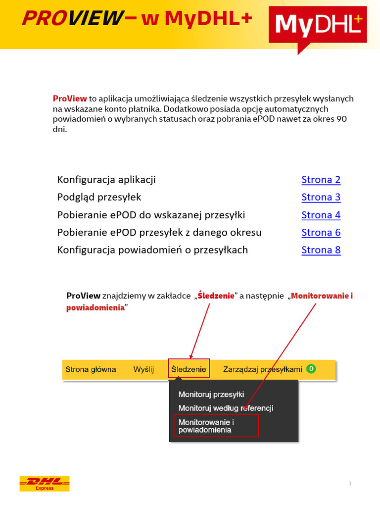 ProView W MyDHL v3 | PDF