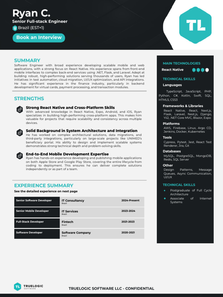 Senior Full-Stack Engineer Profile | PDF | Software Development ...
