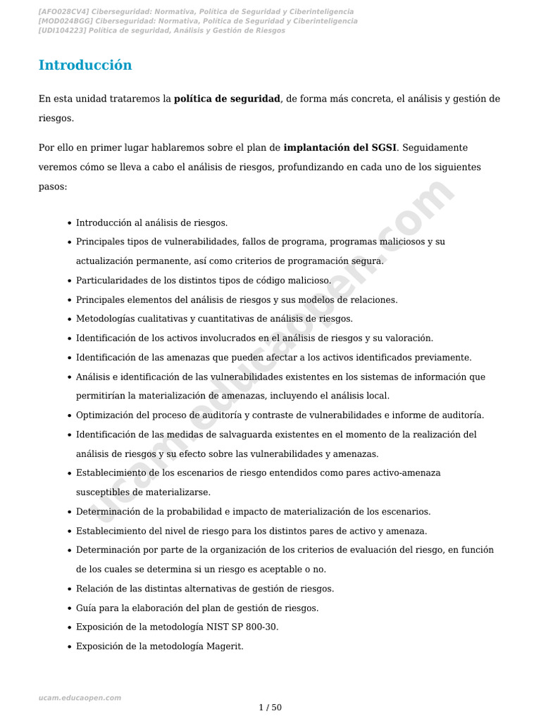 Política de Seguridad, Análisis y Gestión de Riesgos | PDF | Seguridad ...