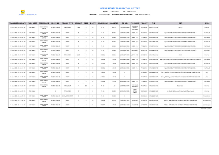 Momo Statement Report | PDF | Debit Card | Corporations