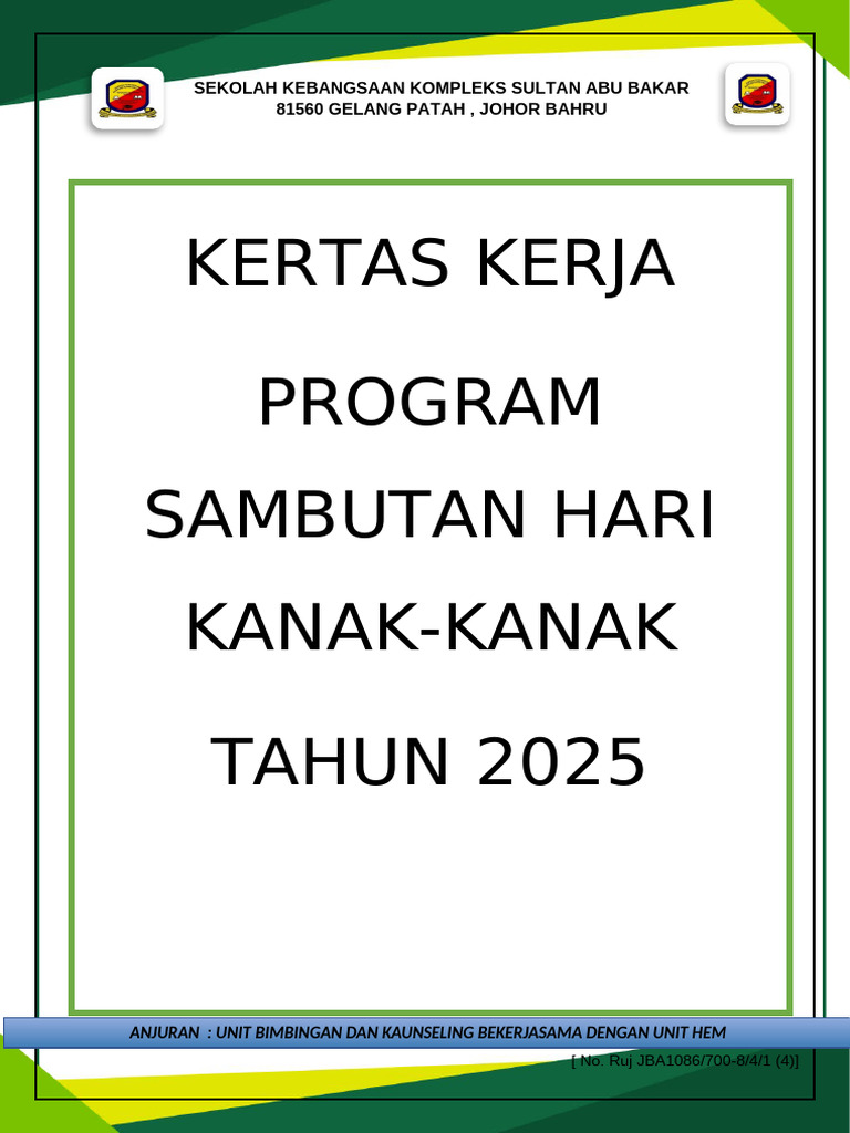 Program Sambutan Hari Kanak-Kanak 2025 | PDF