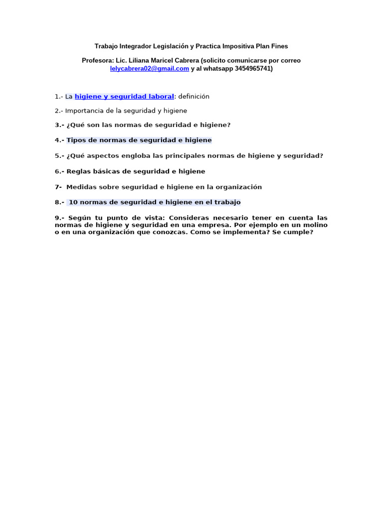 Normas de Seguridad e Higiene Laboral | PDF