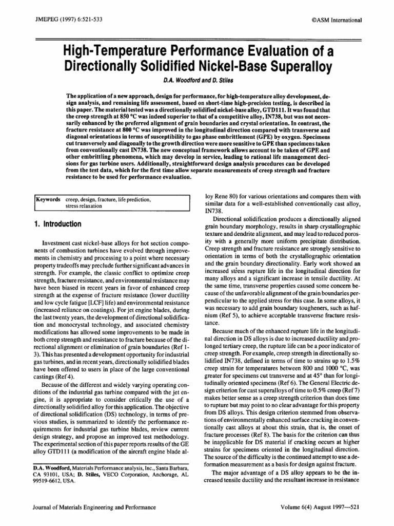 1997-High-temperature Performance Evaluation of a Directionally ...