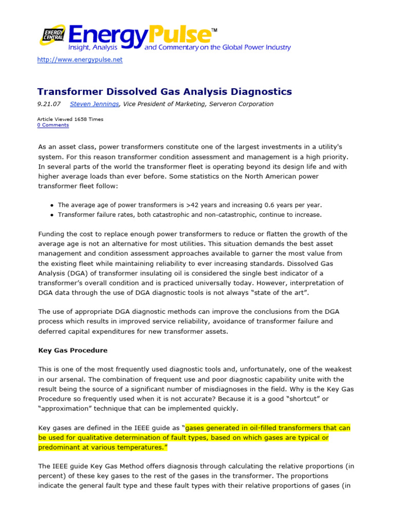 Transformer DGA Diagnostics Explained | PDF | Gases | Hydrogen