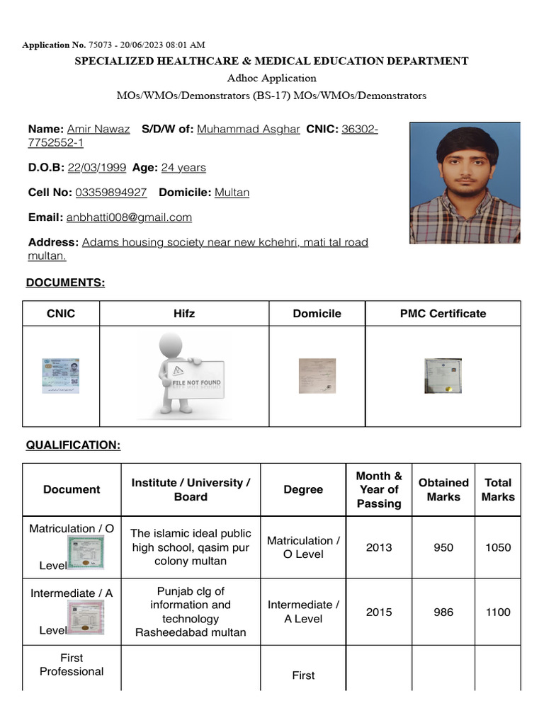 Amir Application | PDF