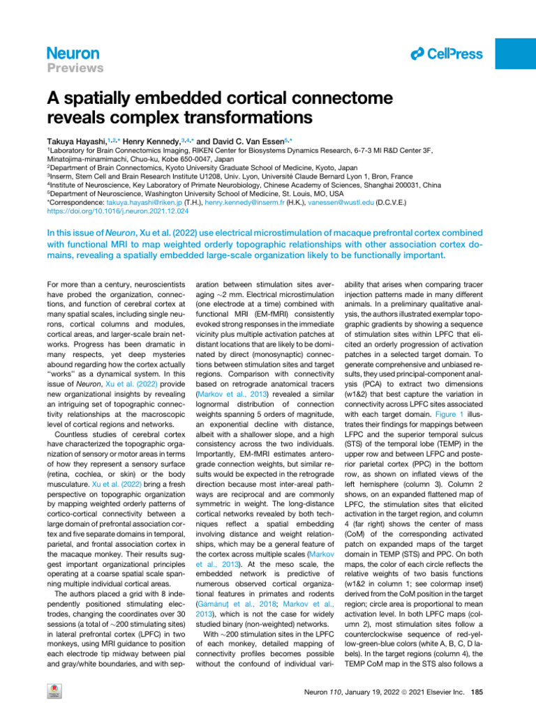 a Spatially Embedded Cortical Connectome Reveals Complex ...