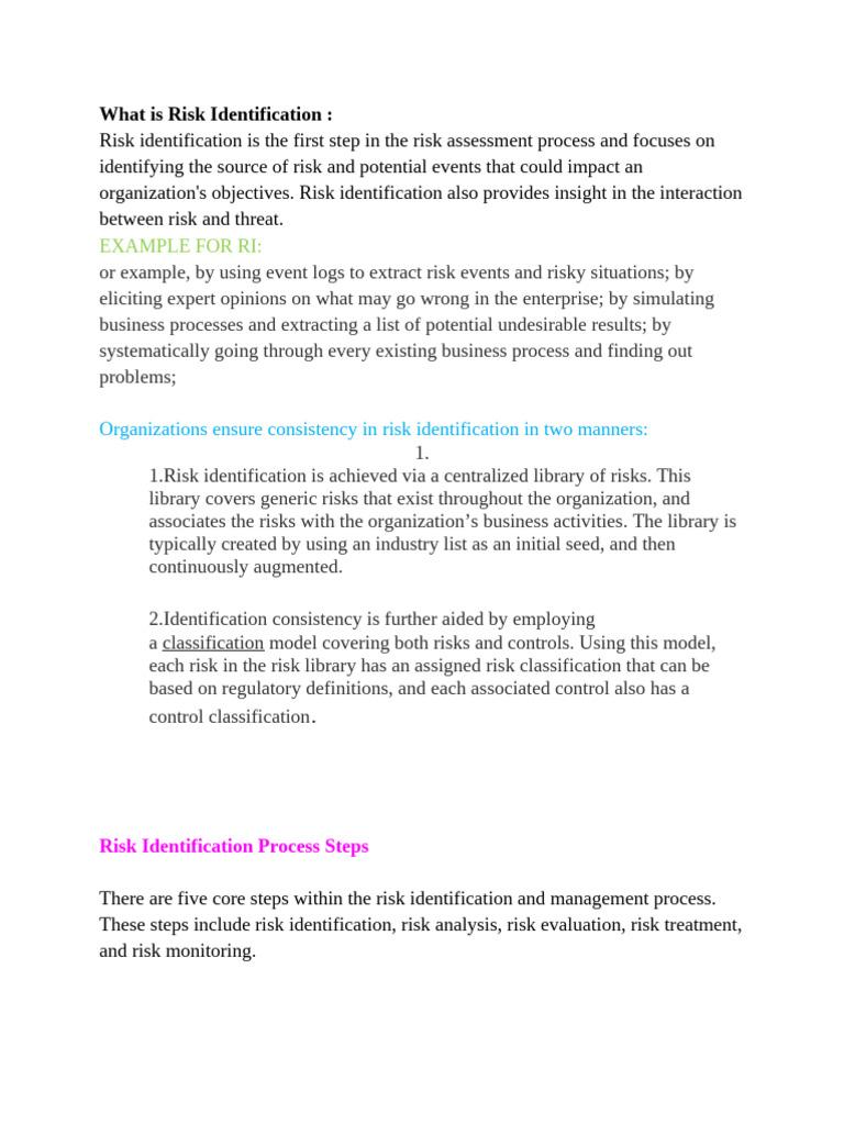 Understanding Risk Identification Process | PDF | Risk | Risk Management