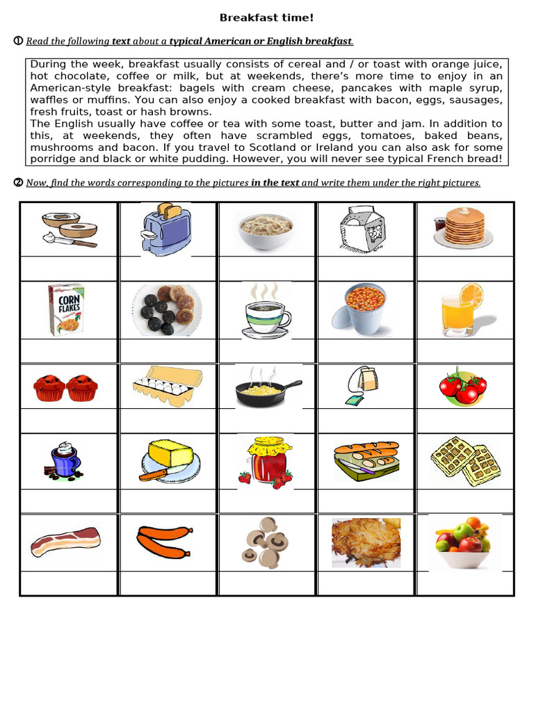 American and English Breakfast Guide | PDF