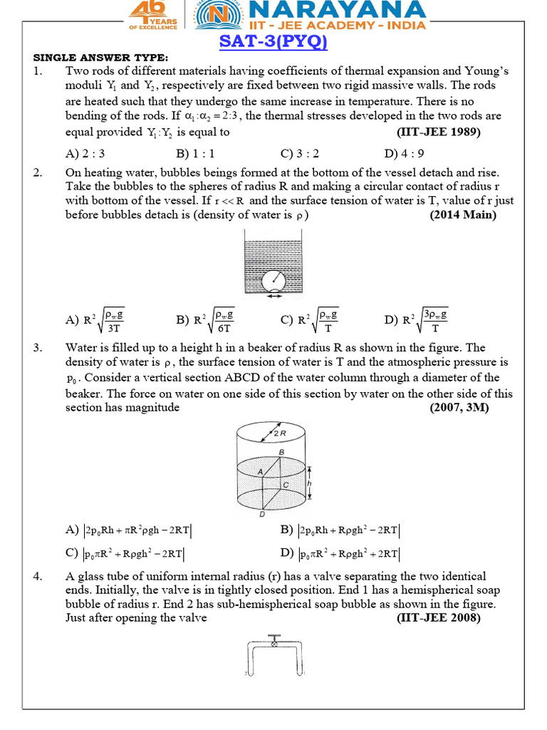 Thermal Expansion and Fluid Mechanics Problems | PDF | Stress ...