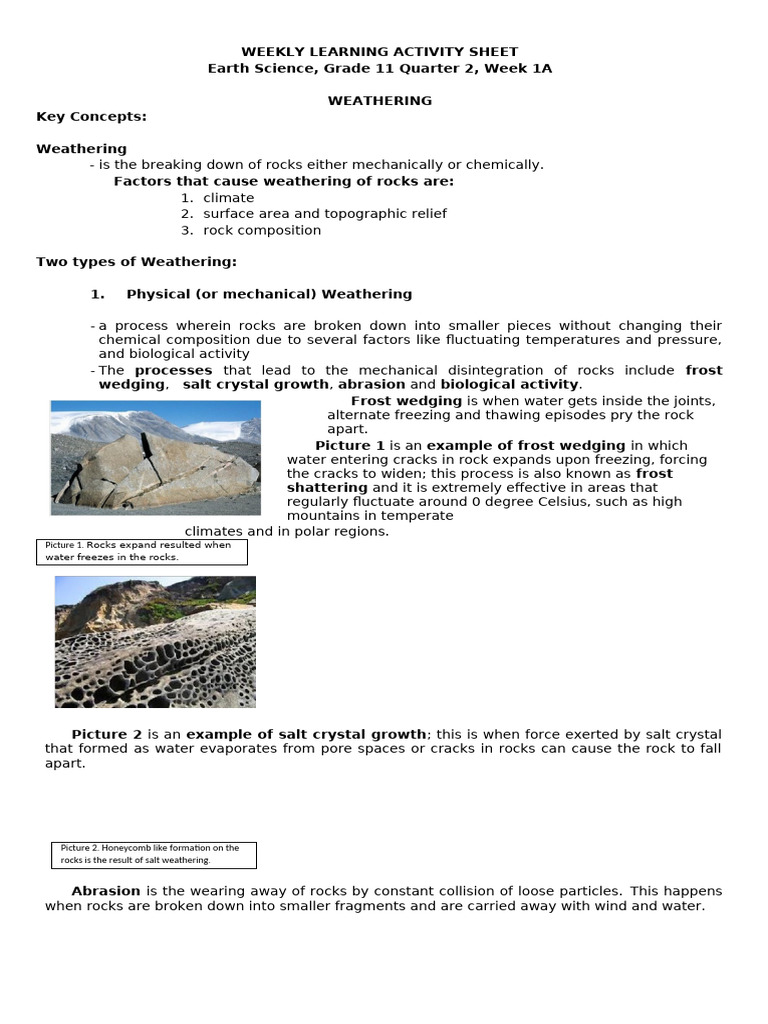 Earth and Life Science SHS 7.1 Weathering.pptx, image size:768x1024