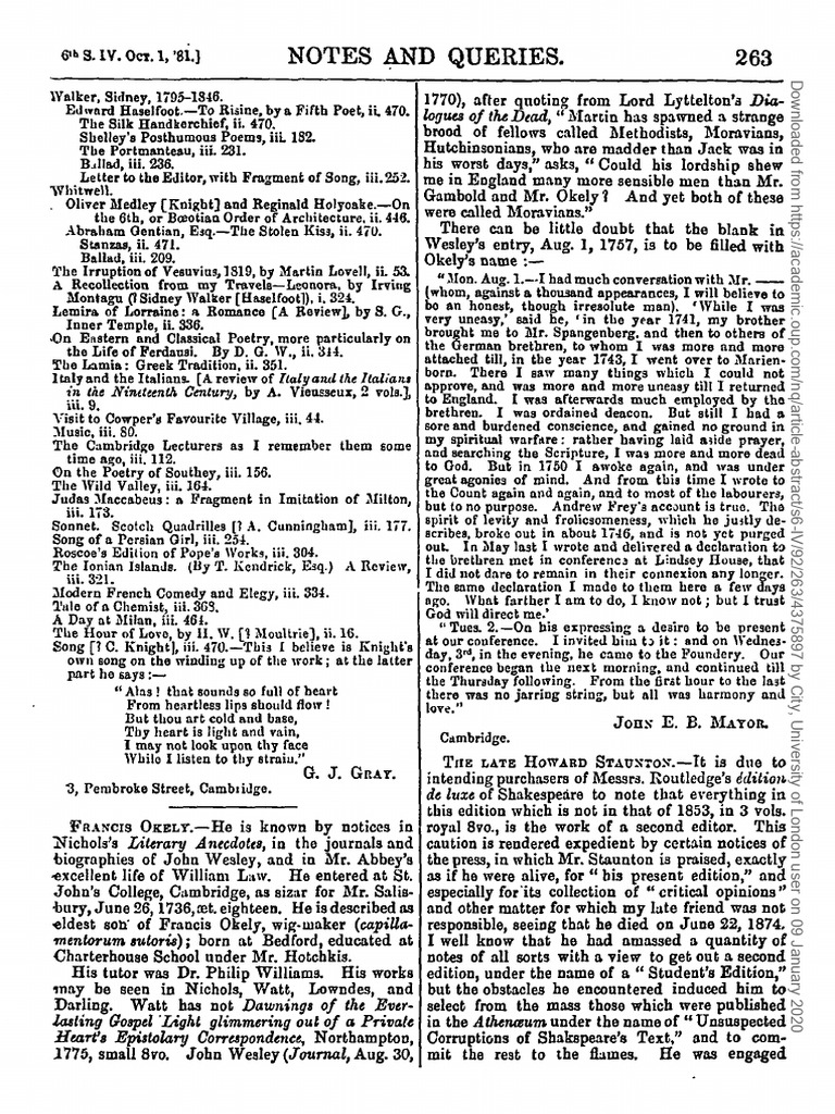 Literary Notes and Queries Archive | PDF
