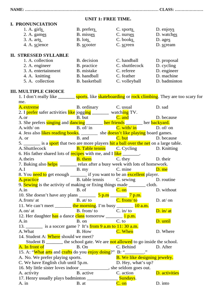 Free Time Activities and Hobbies Guide | PDF | Natural Disasters | Waste