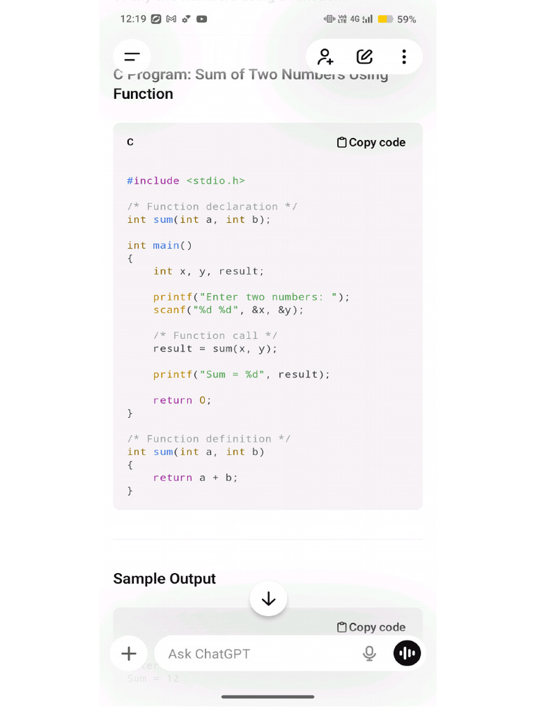 Function in C | PDF