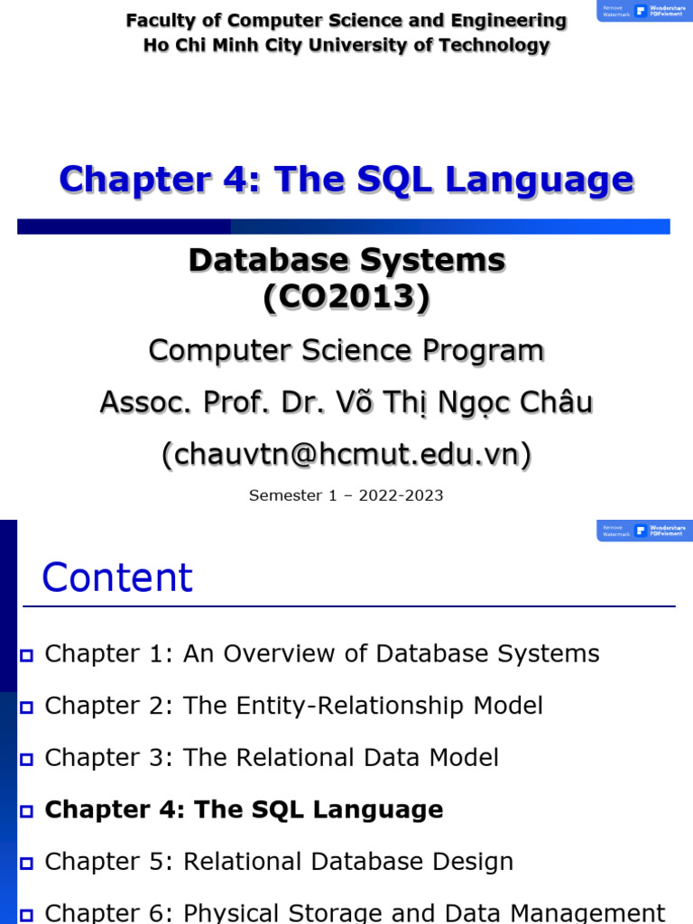 SQL Language Overview and Concepts | PDF | Relational Model | Sql
