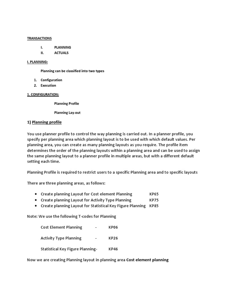 Creating User-Specific Planning Profiles | PDF | Microsoft Excel ...
