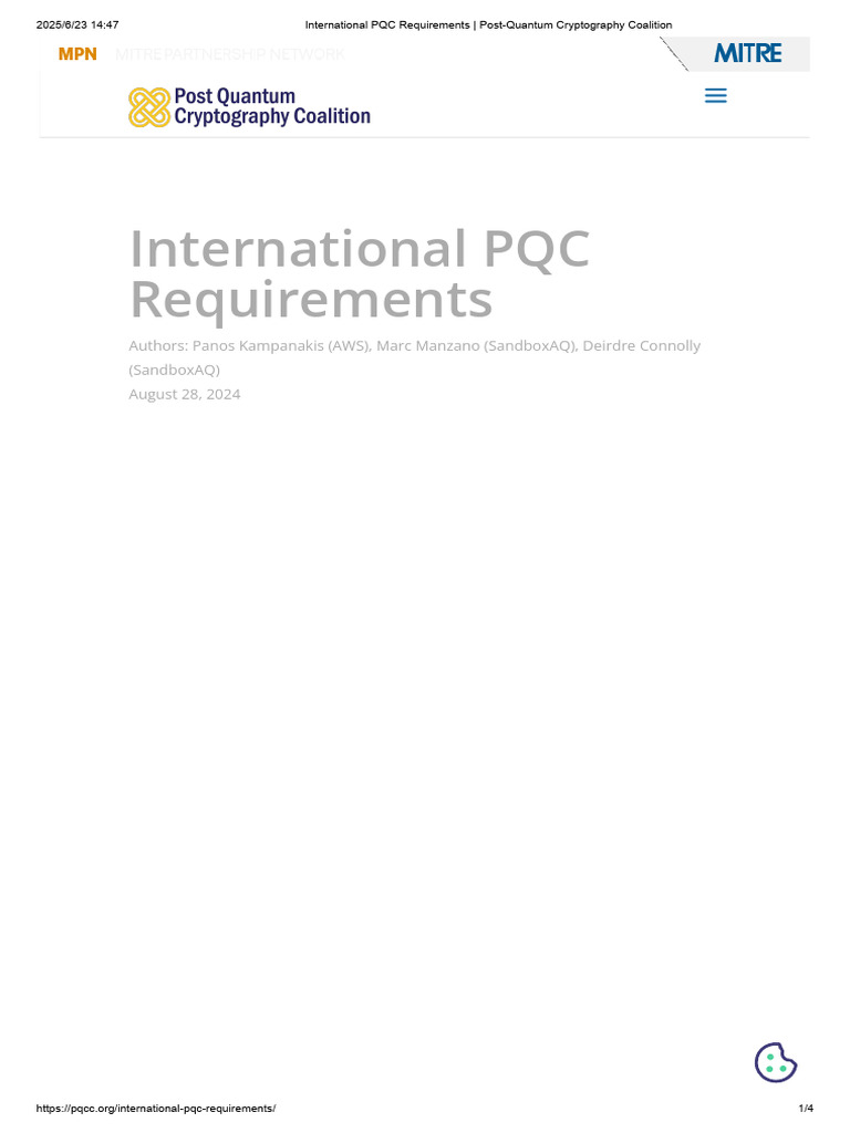 International PQC Compliance Analysis | PDF | Espionage Techniques ...