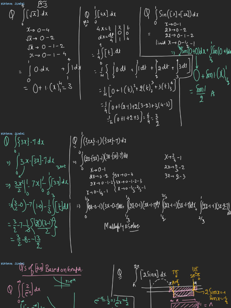 Definite Integration - L-07 (Class Notes) NJ - 247 | PDF