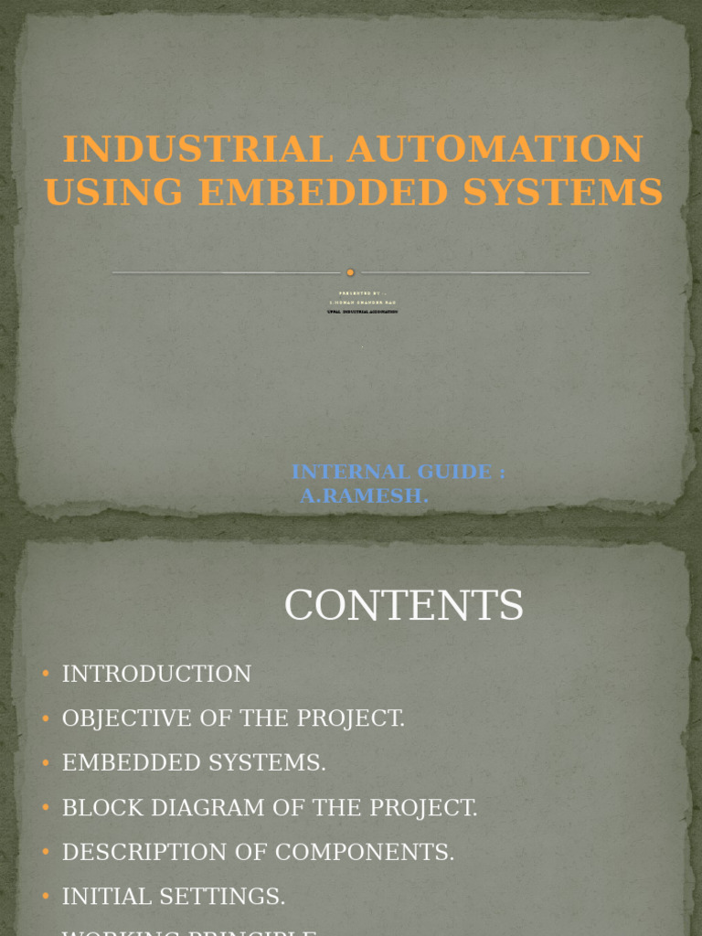 Industrial Automation with Embedded Systems | PDF | Embedded System ...
