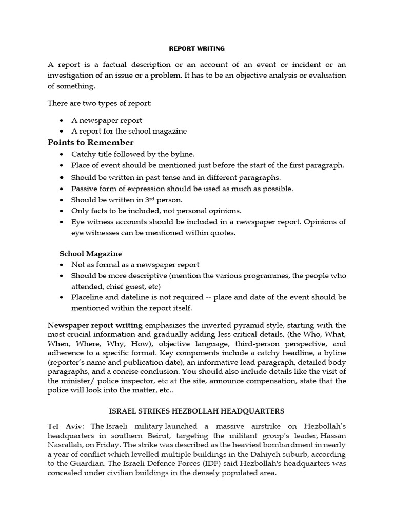 Report Writing | PDF