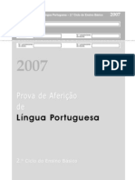 Prova de Aferição Portugues 6º Ano 2007