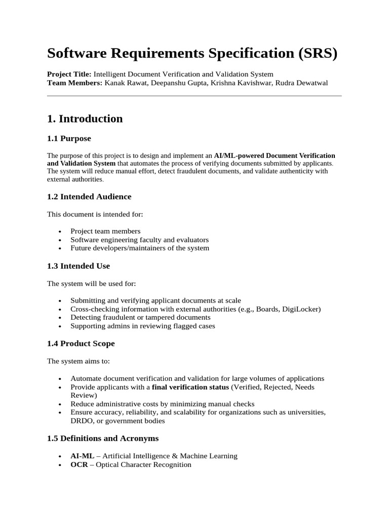 Software Requirements Specification | PDF | Databases | Optical ...