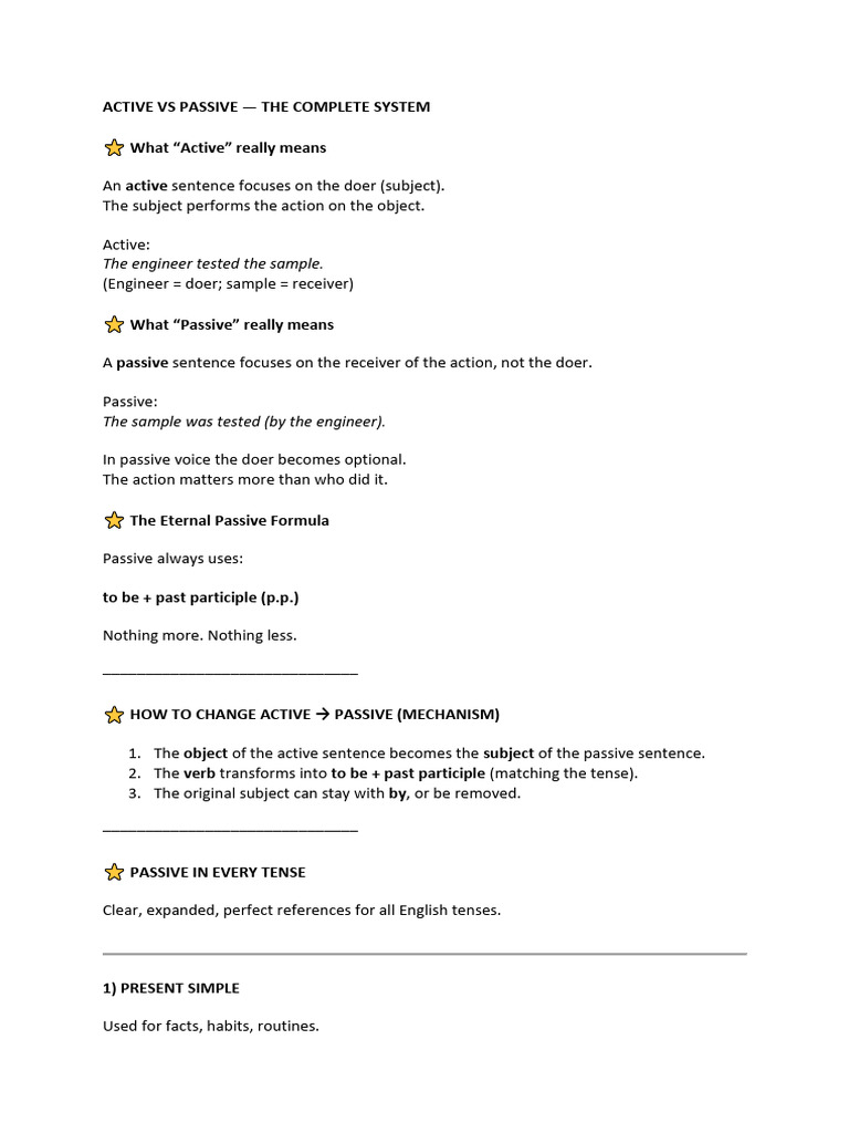 Active vs Passive Voice Explained | PDF | Verb | Language Mechanics
