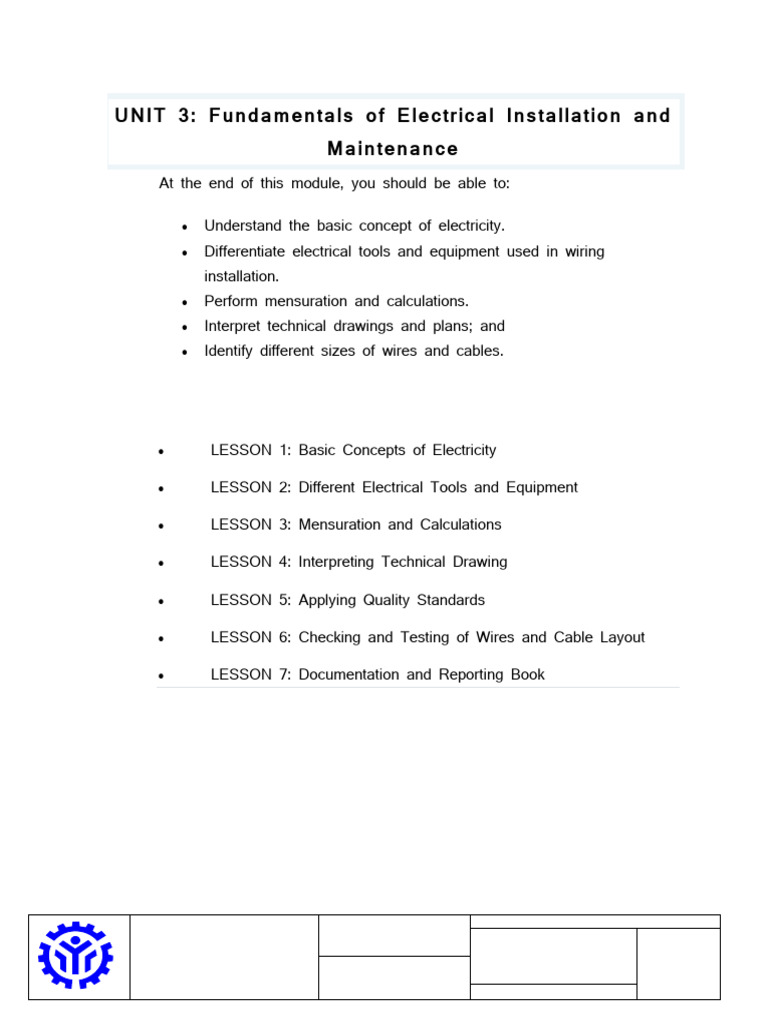 Electrical Installation Basics Guide | PDF | Electrical Engineering ...