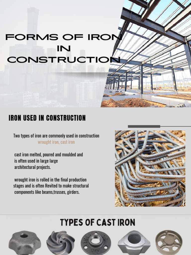 Iron Types and Uses in Construction | PDF | Cast Iron | Steel