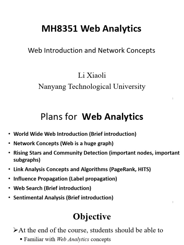 Web Analytics and Graph Mining Course | PDF | World Wide Web | Internet ...