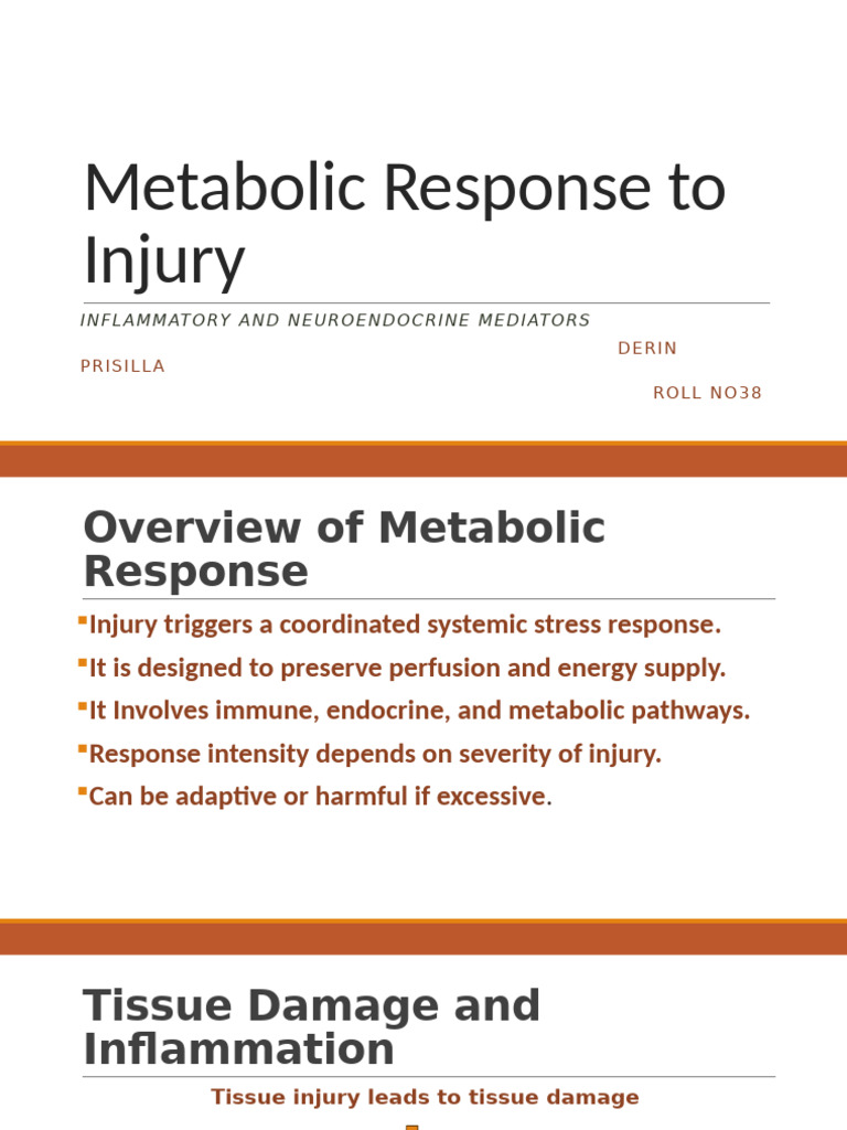 Metabolic Response to Injury Overview | PDF | Inflammation ...