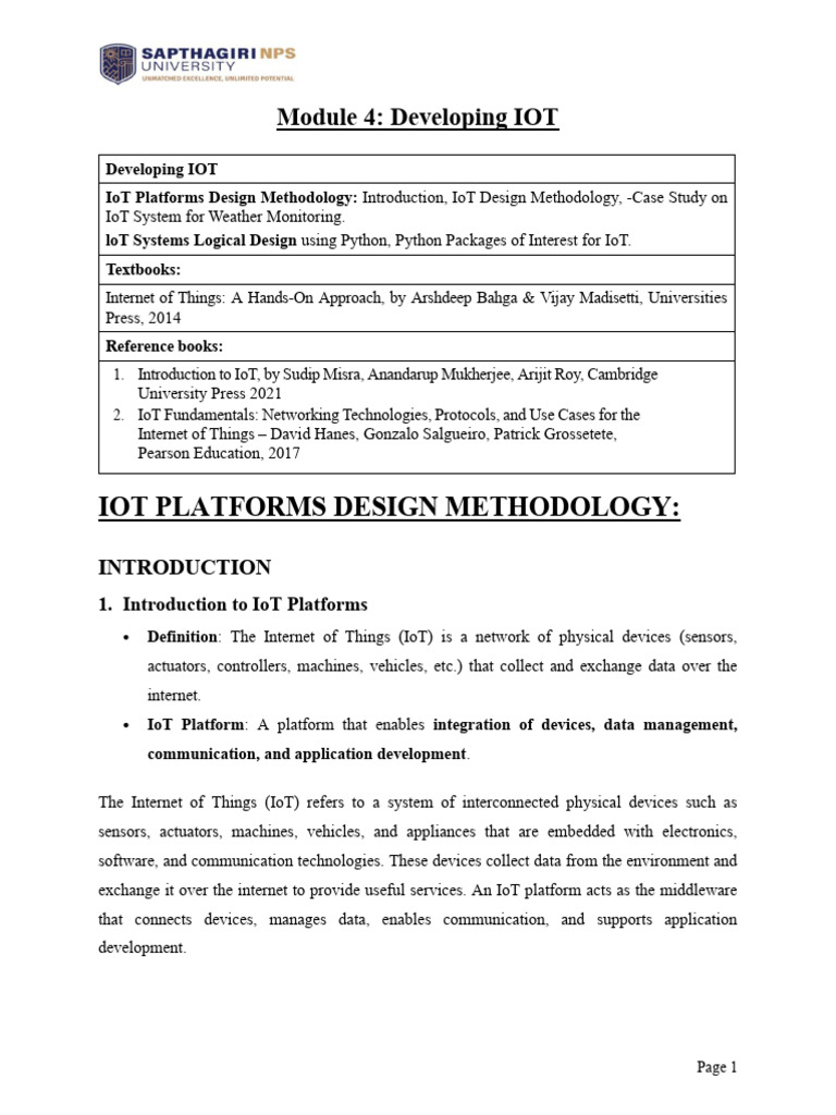 IoT Platform Design Methodology Guide | PDF | Internet Of Things ...