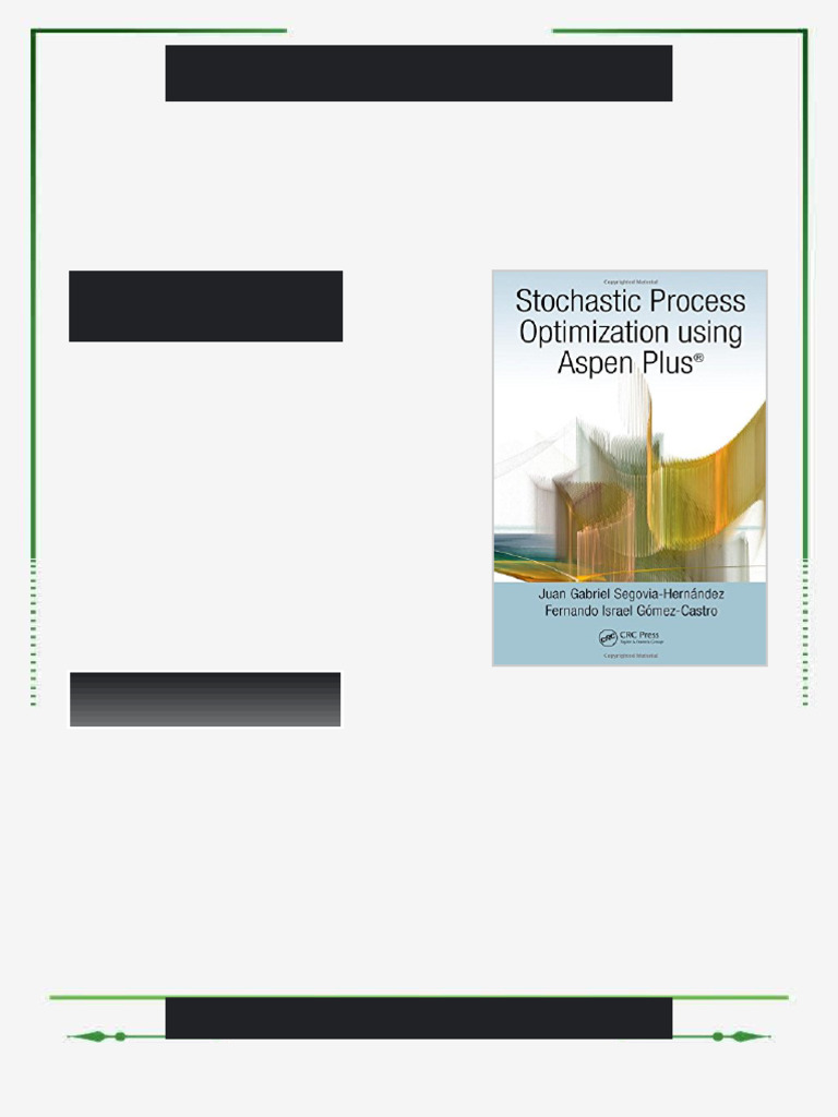 Stochastic Process Optimization Using Aspen Plus® First Edition Juan ...