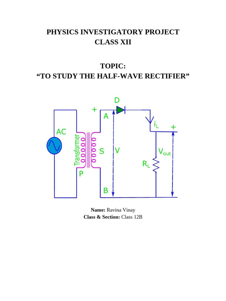 Half-Wave Rectifier Study Project | PDF | Rectifier | Diode